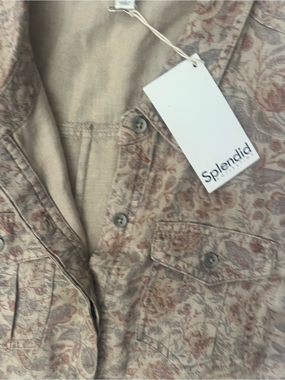 NWT Splendid Zion Long Sleeve Romper Size S Stone Gray Floral Tencel - Picture 8 of 10